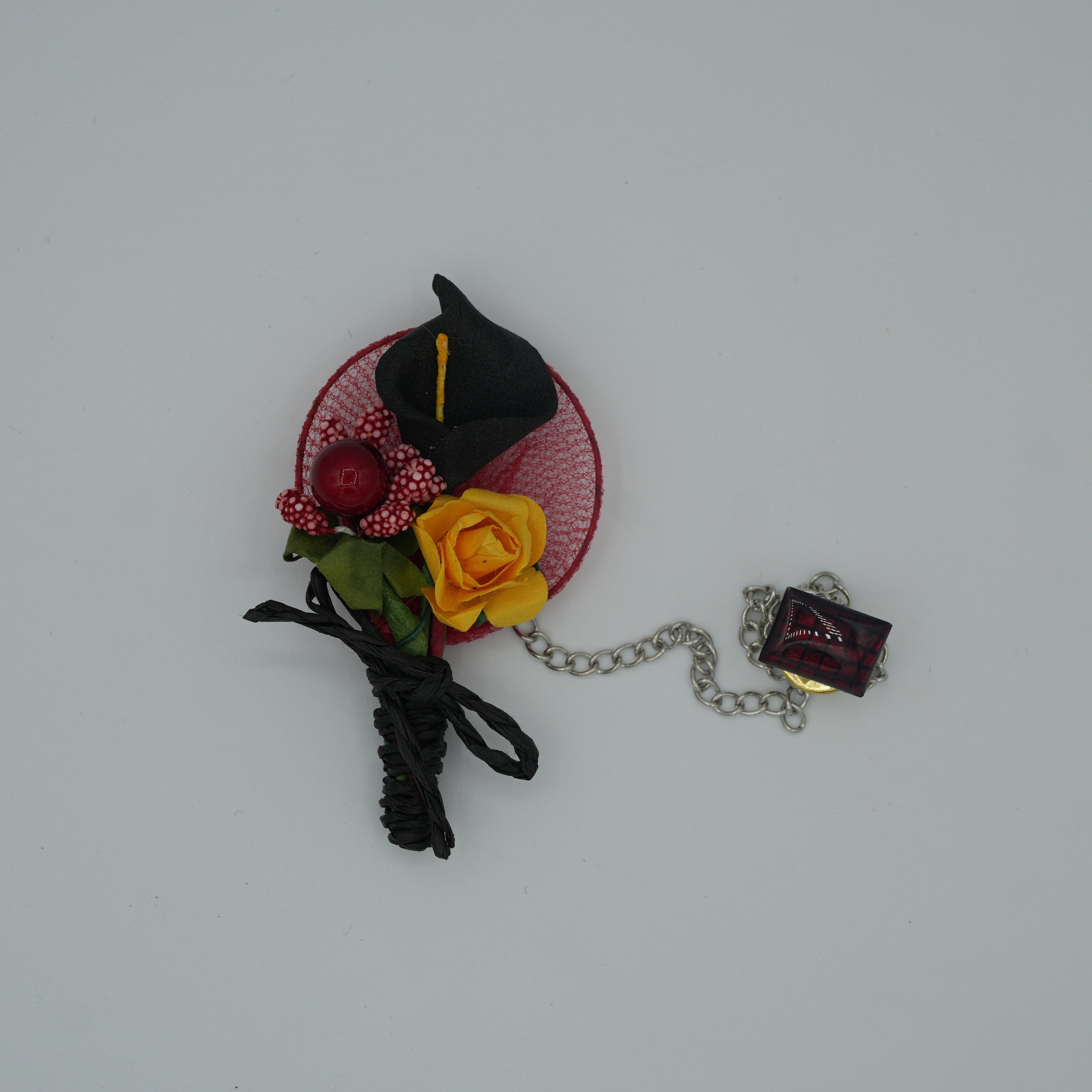 Broche à fleur et chaine - Pins pour costume homme - Boutoniere - accessoires costume BROCHE MOUBARAK SHOP