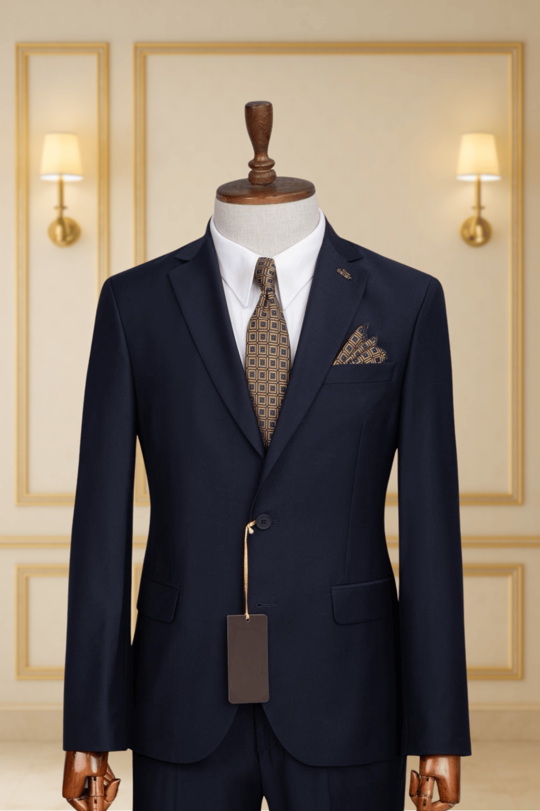 Costume 2 Pieces bleu nuit uni deux boutons 2 COSTUMES 2 PIECES MOUBARAK SHOP