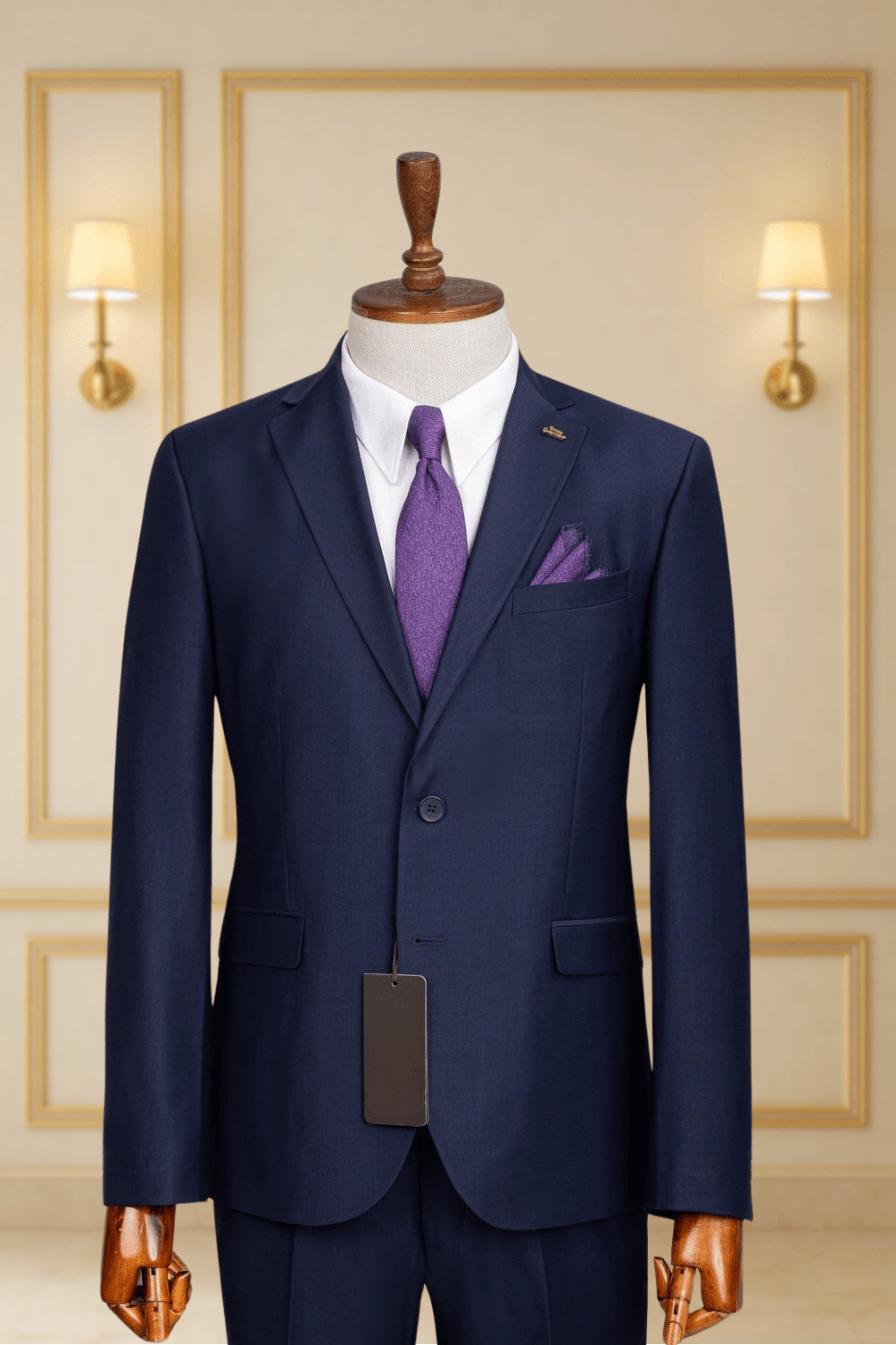 Costume 2 Pieces bleu nuit uni deux boutons 4 COSTUMES 2 PIECES MOUBARAK SHOP