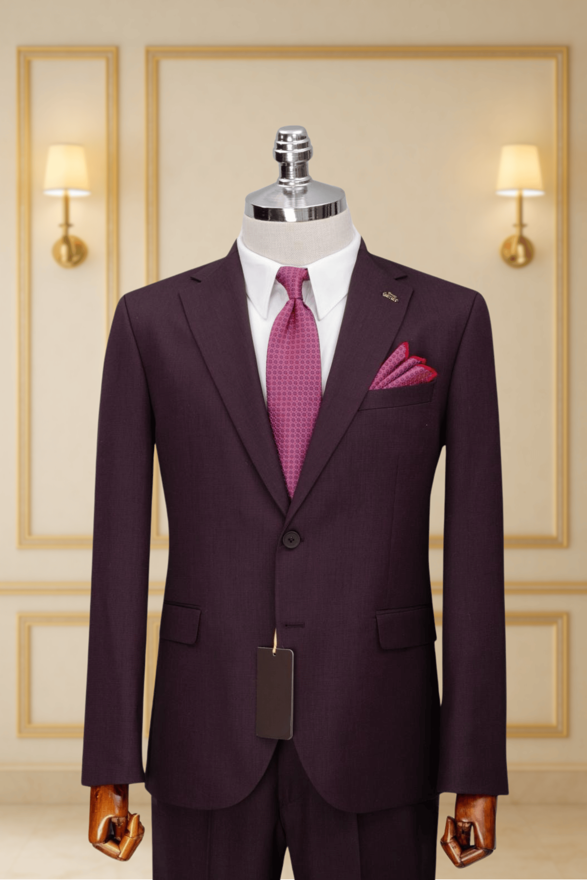 Costume 2 Pieces bordeaux uni deux boutons COSTUMES 2 PIECES MOUBARAK SHOP