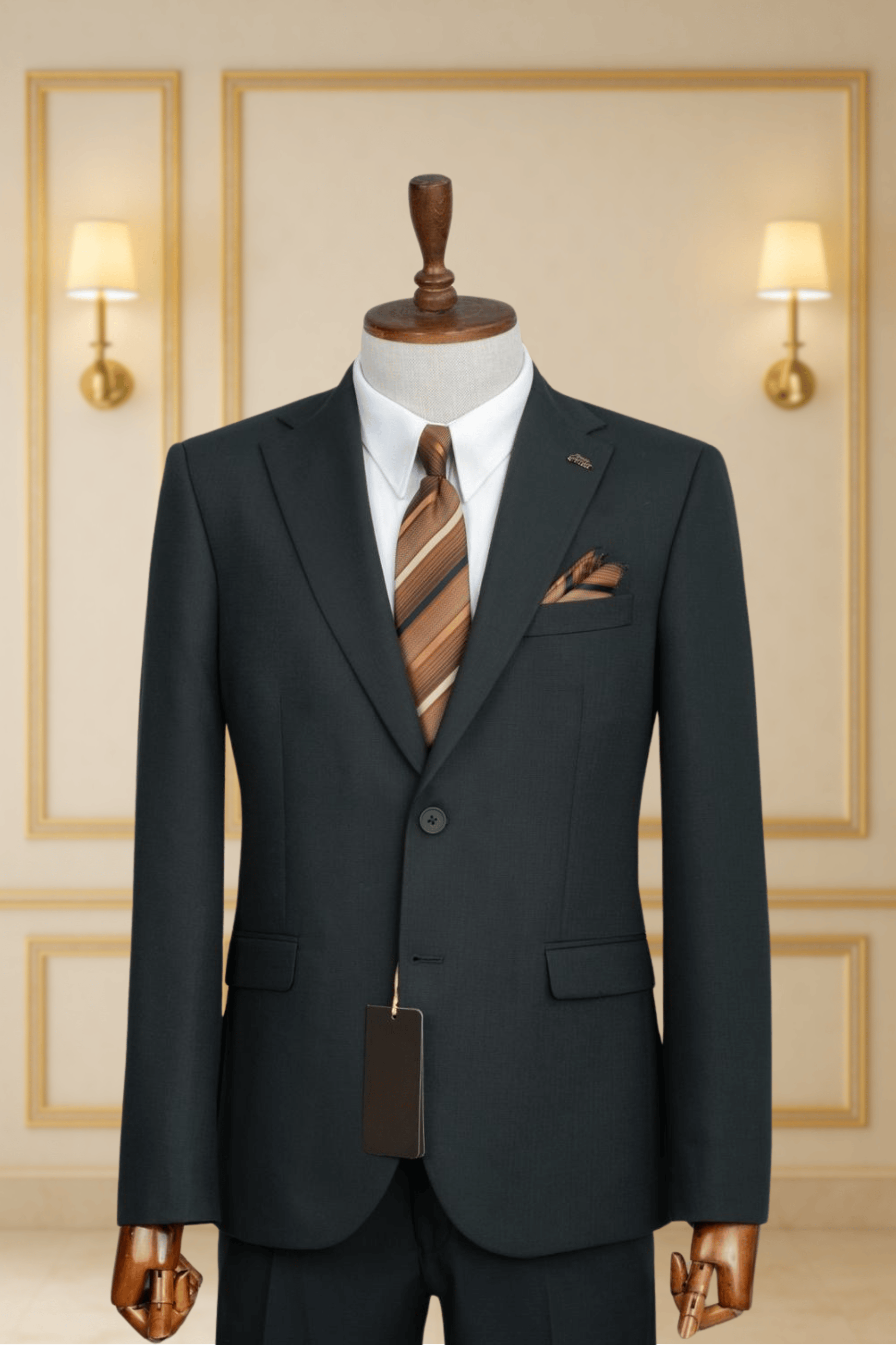 Costume 2 Pieces vert uni deux boutons COSTUMES 2 PIECES MOUBARAK SHOP