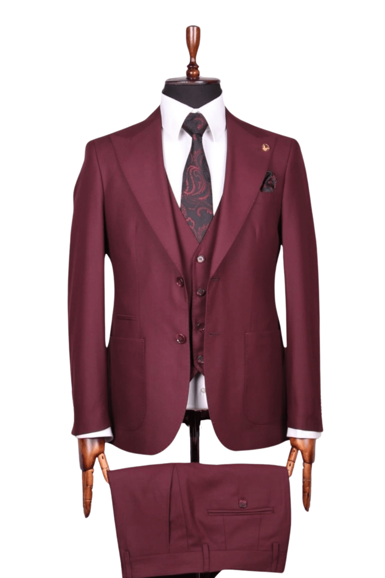 Costume Pieces Rouge Bordeaux Poches Plaquees pour homme a Dakar