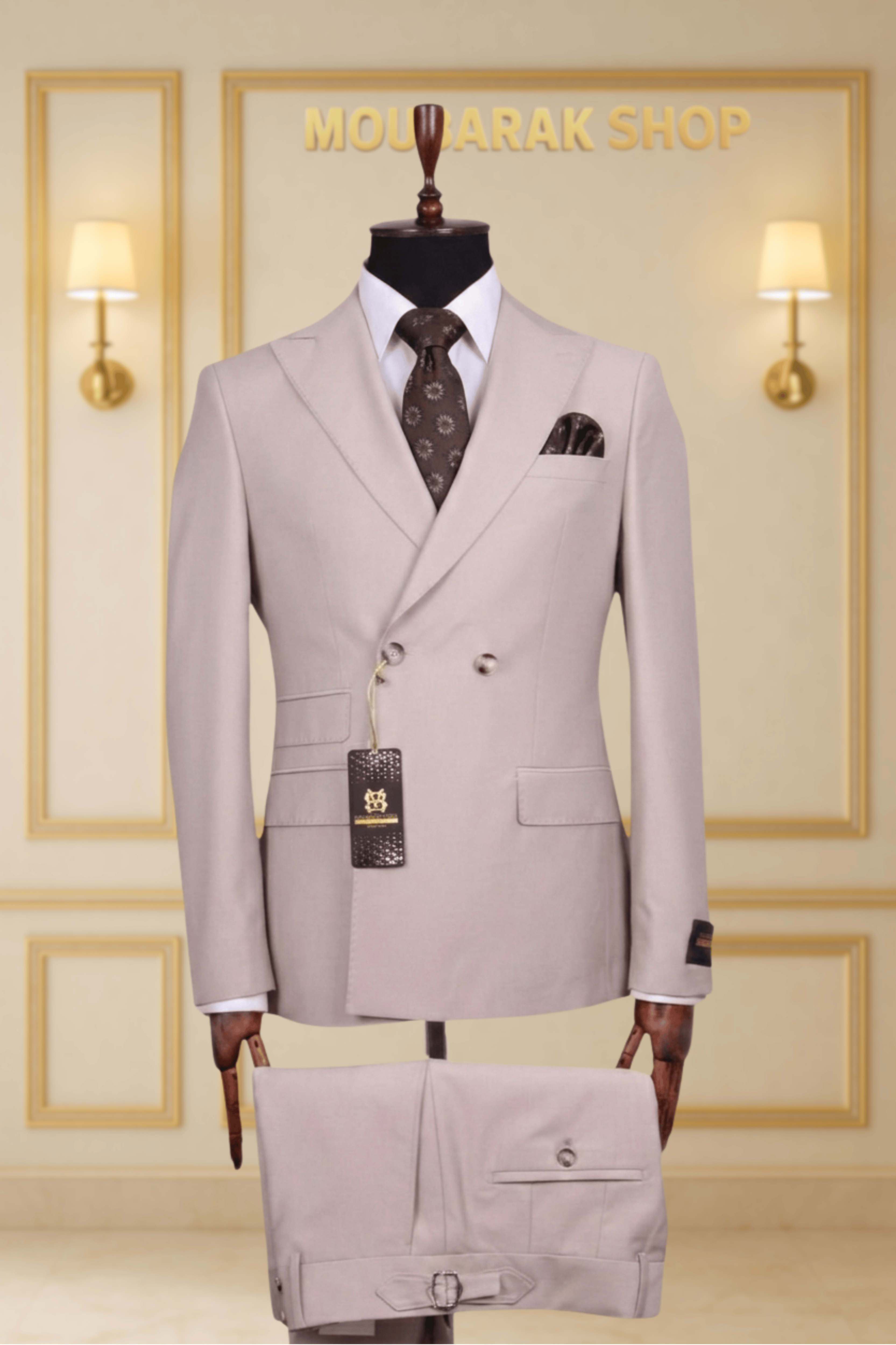 COSTUME CROISÉ 2X1 BEIGE – LE DIPLOMATE | MOUBARAK SUITS COSTUMES CROISÉS MOUBARAK SHOP