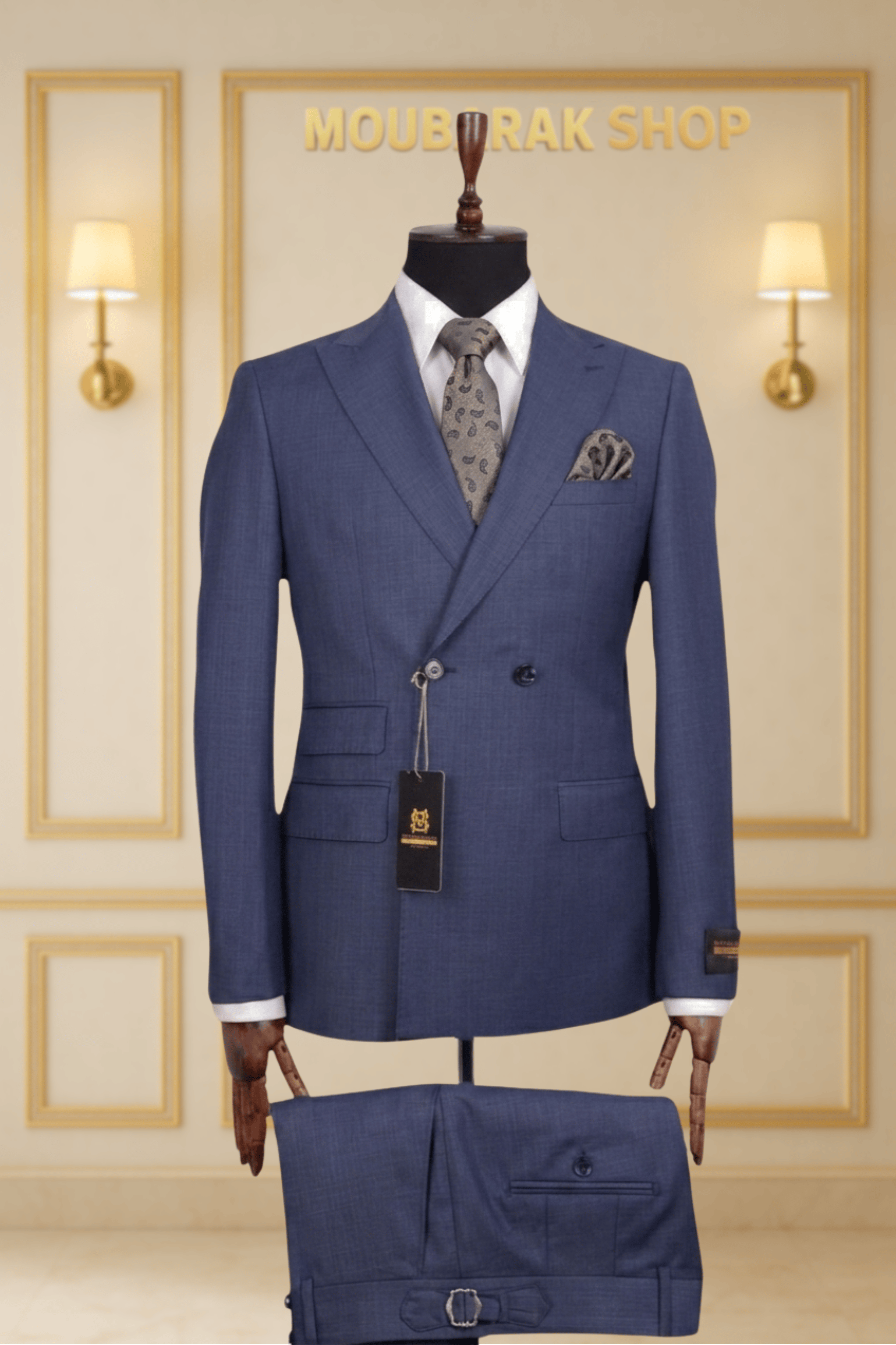 COSTUME CROISÉ 2X1 BLEU TURQUIN – LE DIPLOMATE | MOUBARAK SUITS COSTUMES CROISÉS MOUBARAK SHOP