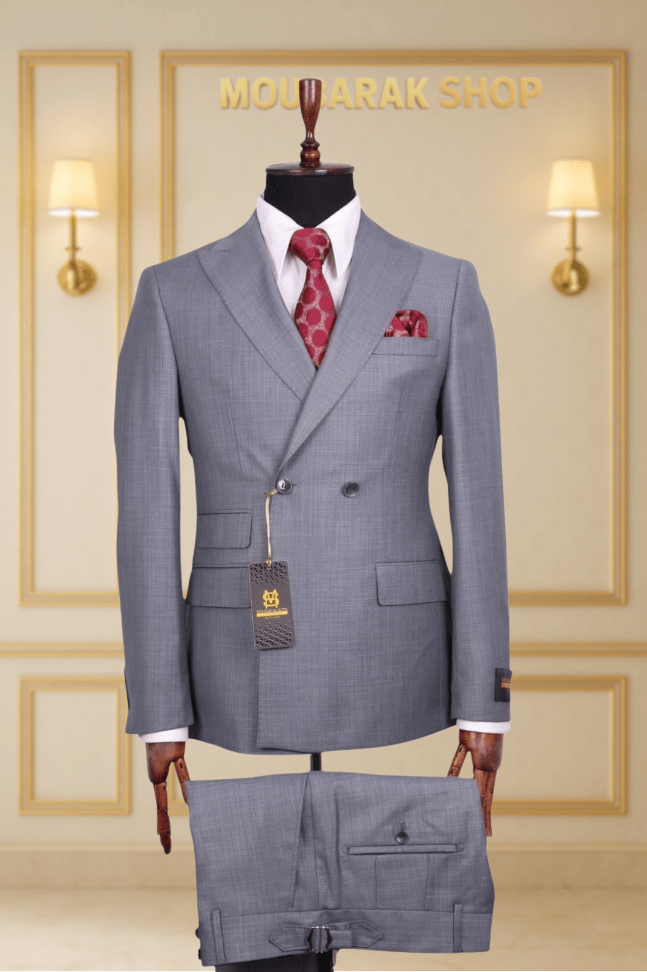 COSTUME CROISÉ 2X1 GRIS CLAIR – LE DIPLOMATE | MOUBARAK SUITS COSTUMES CROISÉS MOUBARAK SHOP