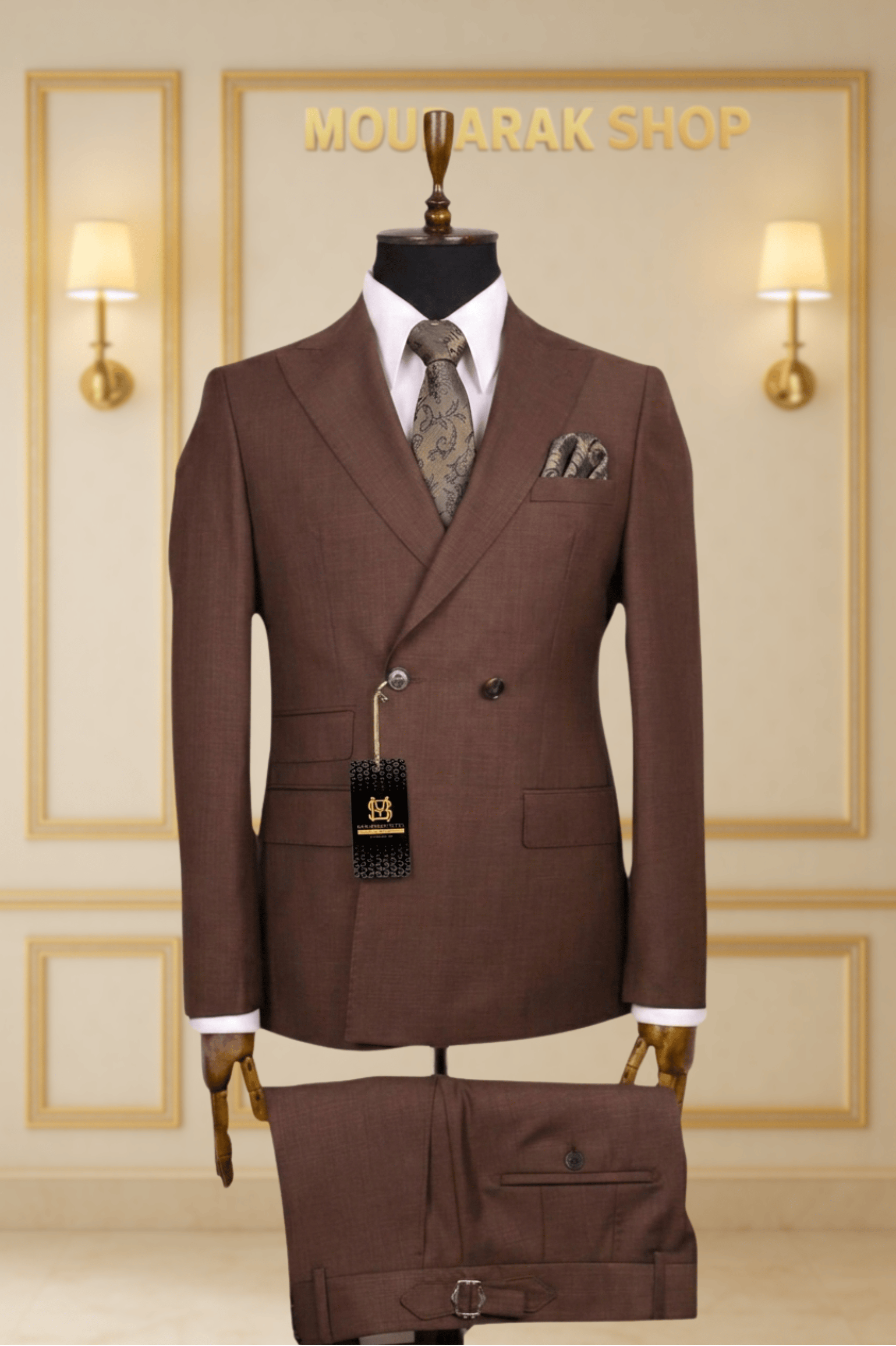 COSTUME CROISÉ 2X1 MARRON TABAC – LE DIPLOMATE | MOUBARAK SUITS COSTUMES CROISÉS MOUBARAK SHOP