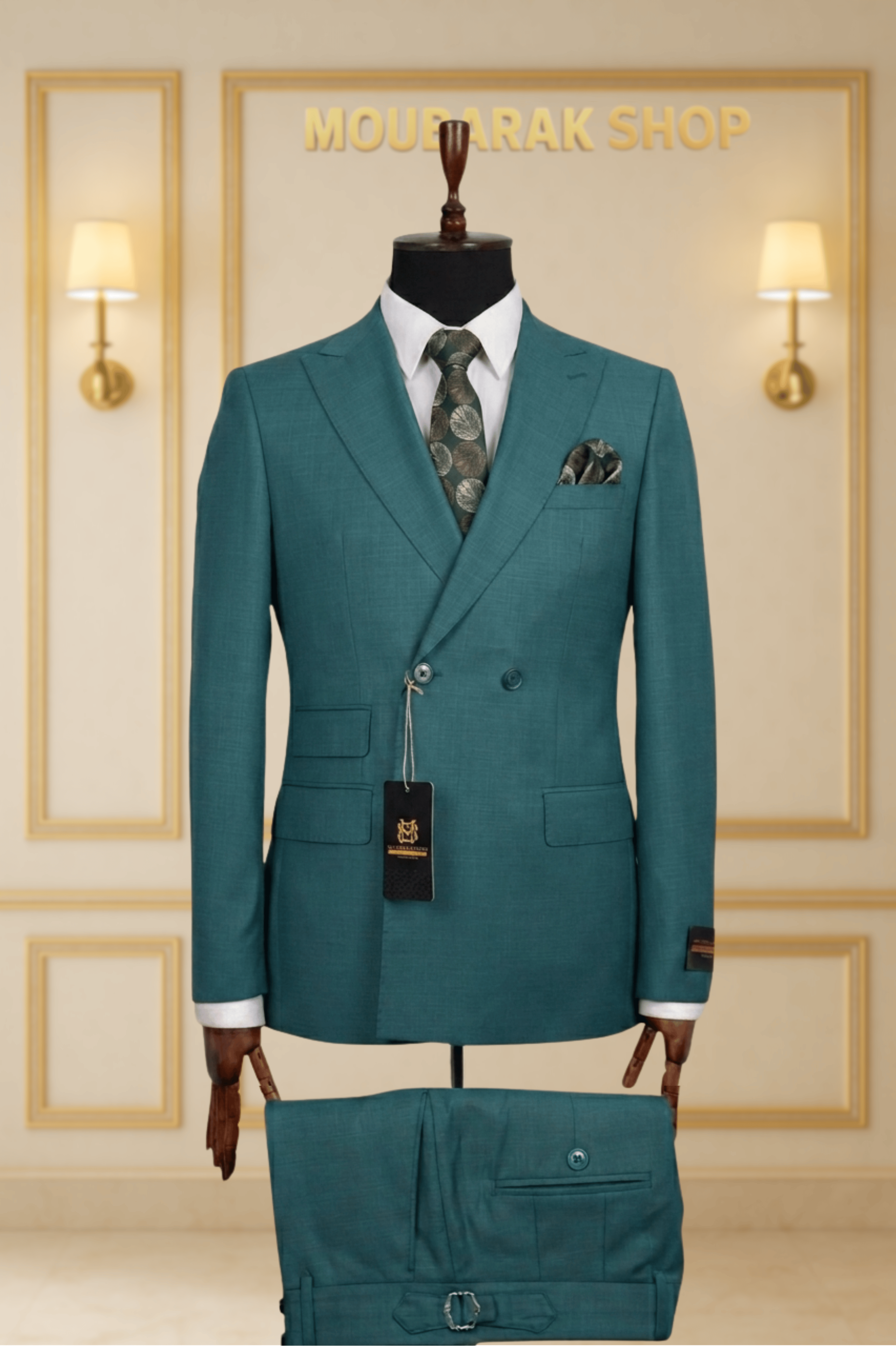 COSTUME CROISÉ 2X1 VERT CANARD – LE DIPLOMATE | MOUBARAK SUITS COSTUMES CROISÉS MOUBARAK SHOP