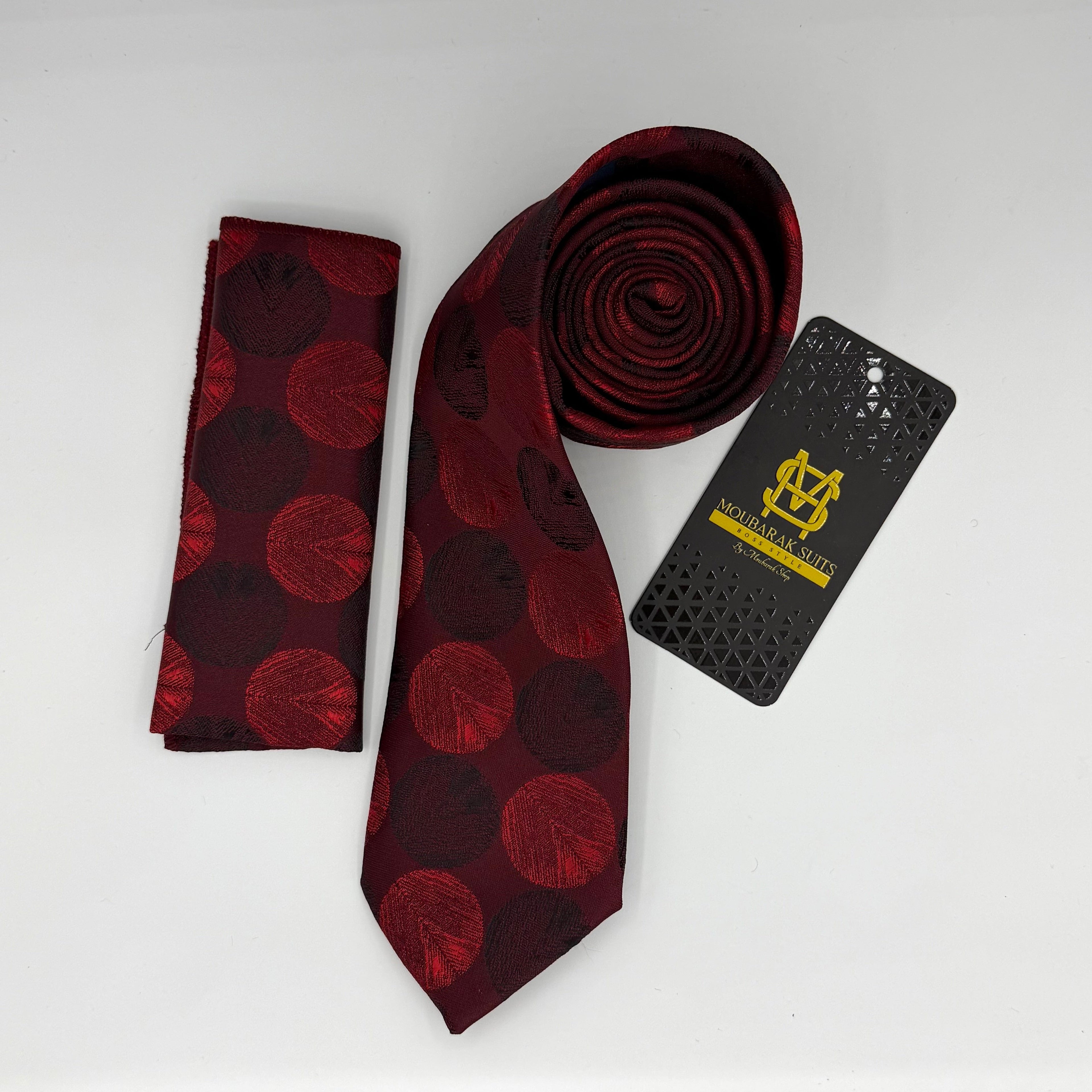 Cravate Pochette CVP141 - Rouge Motif CRAVATE POCHETTE MOUBARAK SHOP