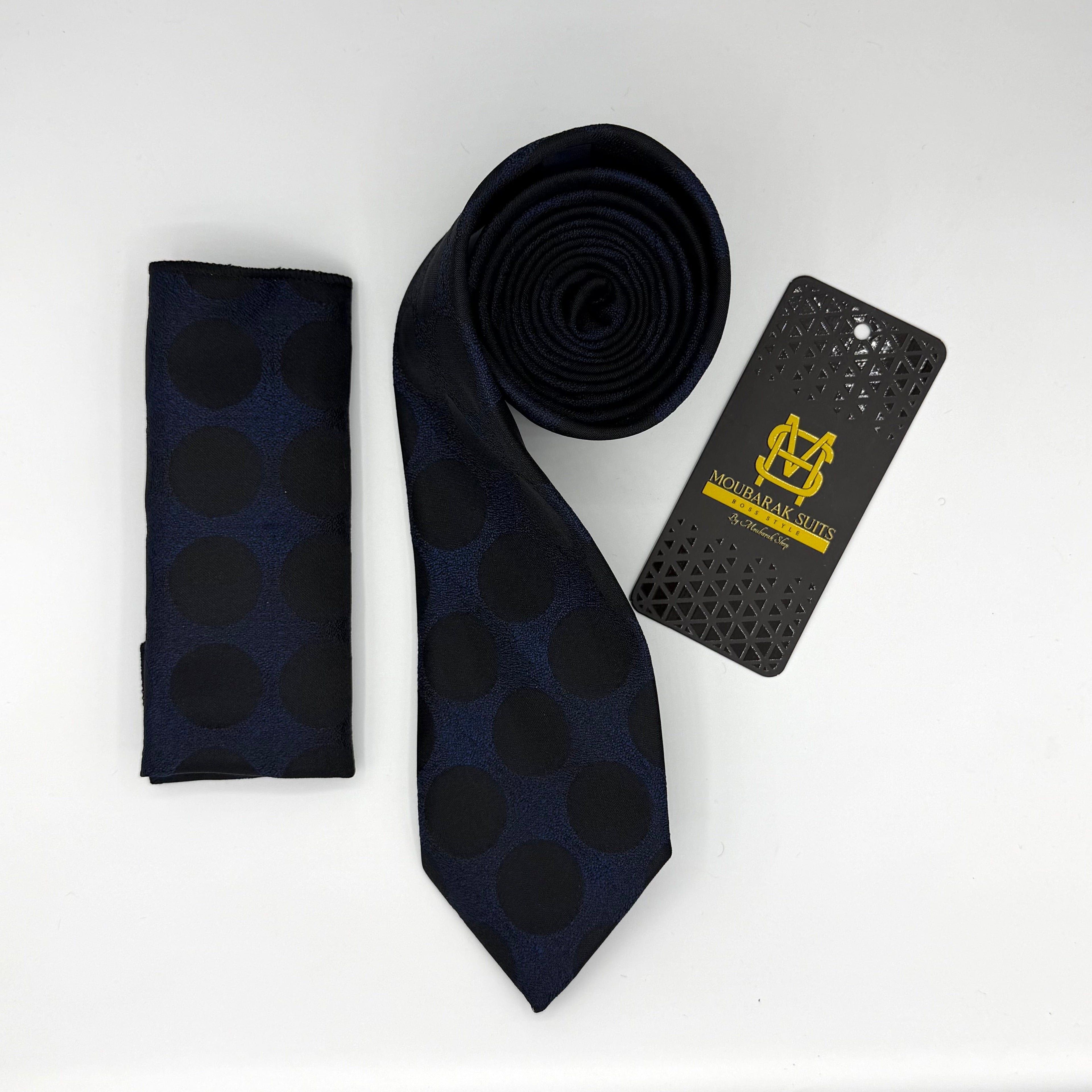 Cravate Pochette CVP143 - Bleu Motif CRAVATE POCHETTE MOUBARAK SHOP