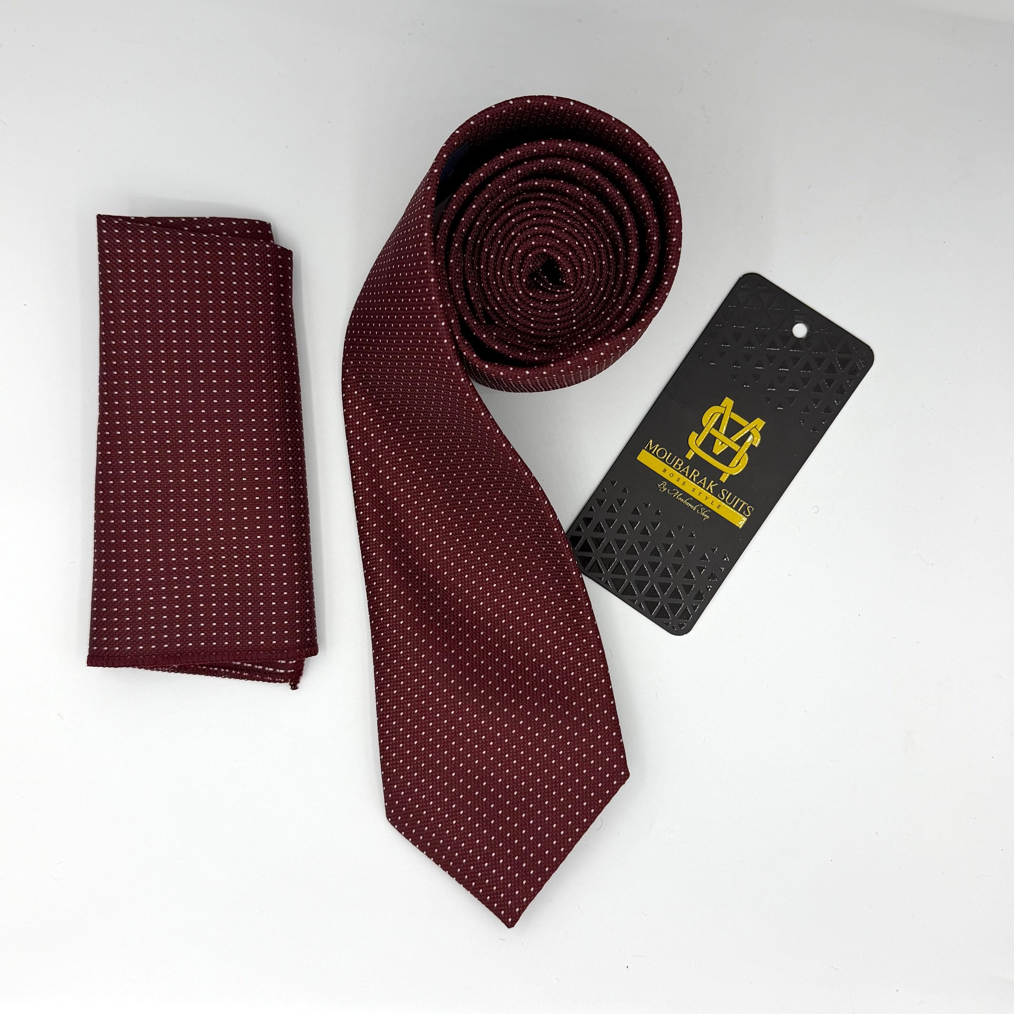 Cravate Pochette CVP159 - Rouge Motif CRAVATE POCHETTE MOUBARAK SHOP