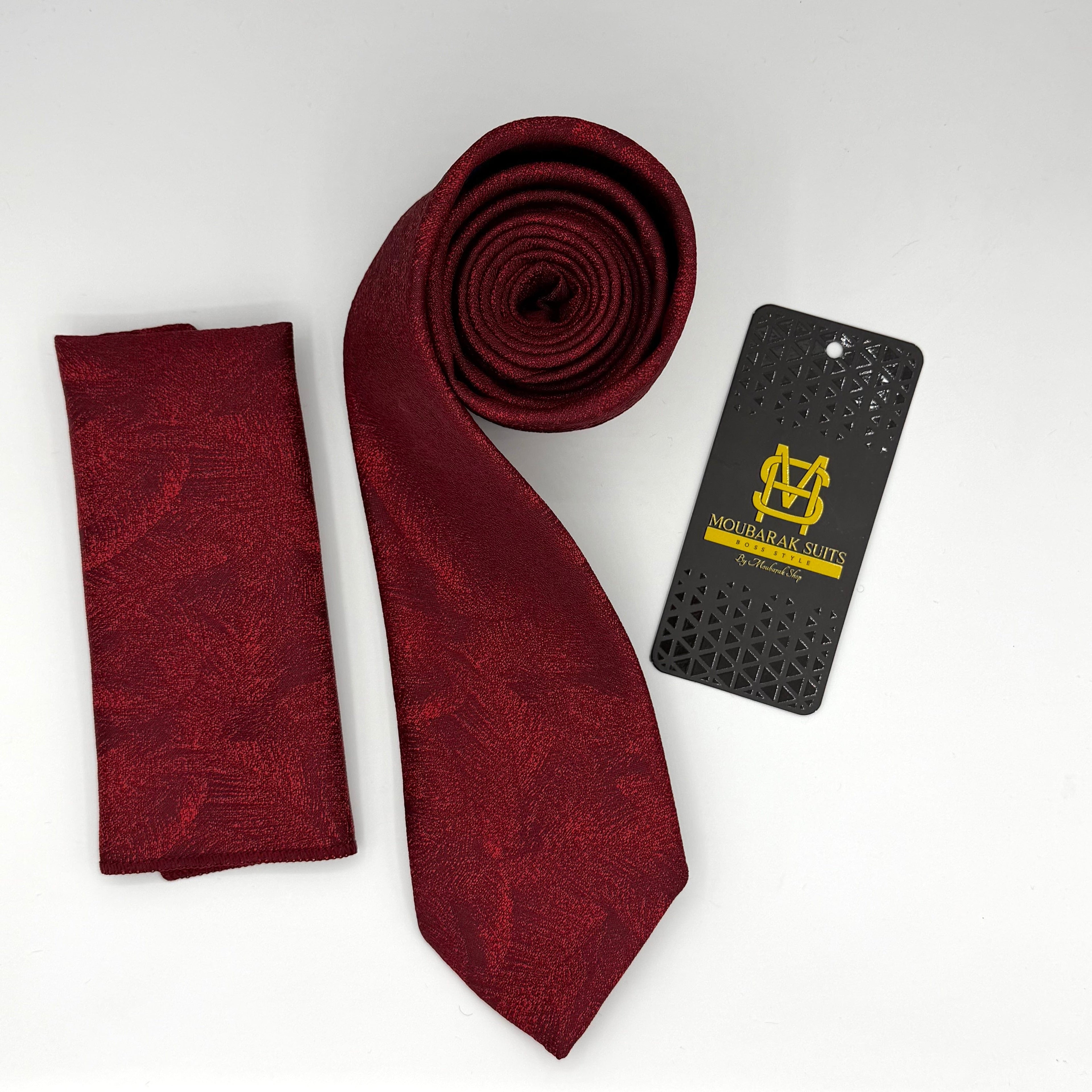 Cravate Pochette CVP164 - Rouge Motif CRAVATE POCHETTE MOUBARAK SHOP