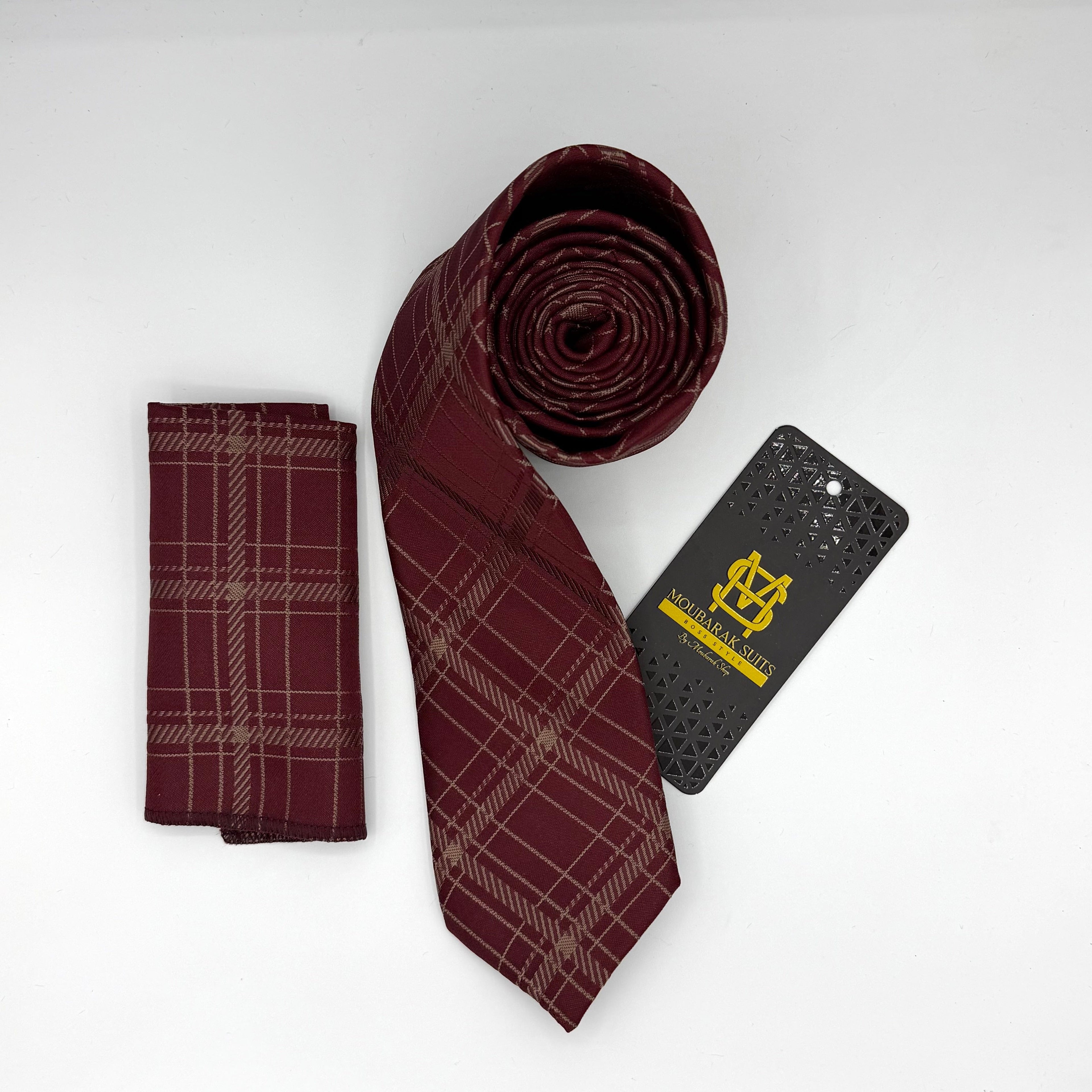 Cravate Pochette CVP177 - Rouge Motif CRAVATE POCHETTE MOUBARAK SHOP