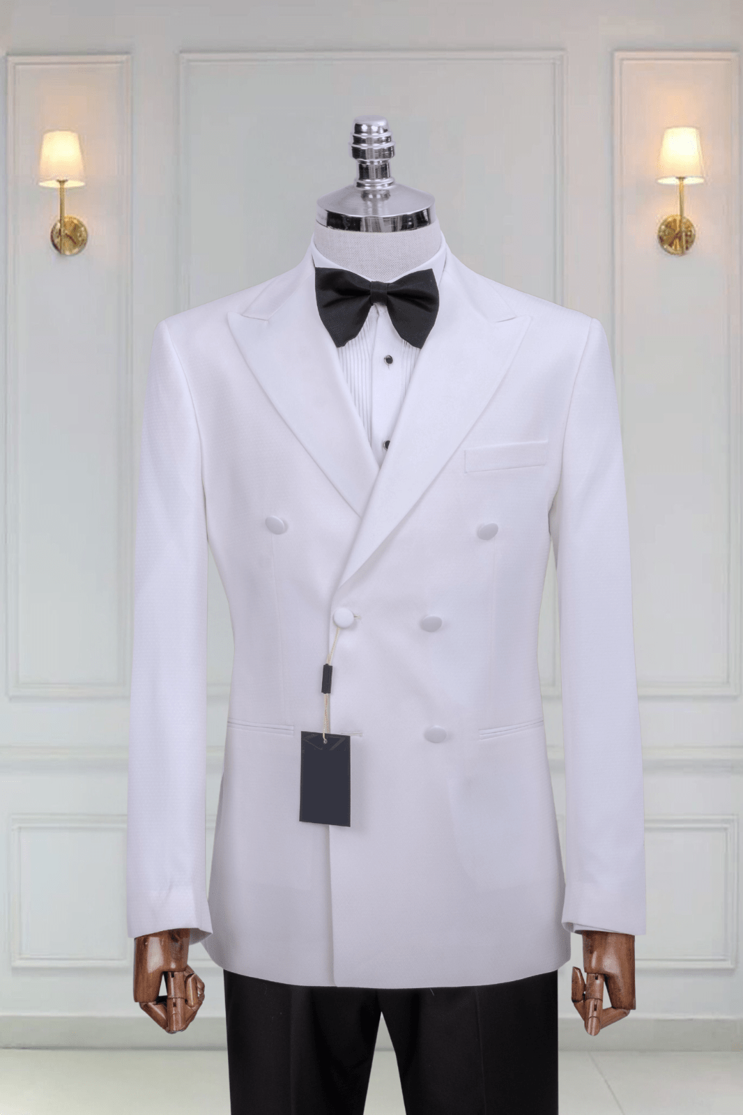 White Black Double Breasted Tuxedo – MOUBARAK SHOP