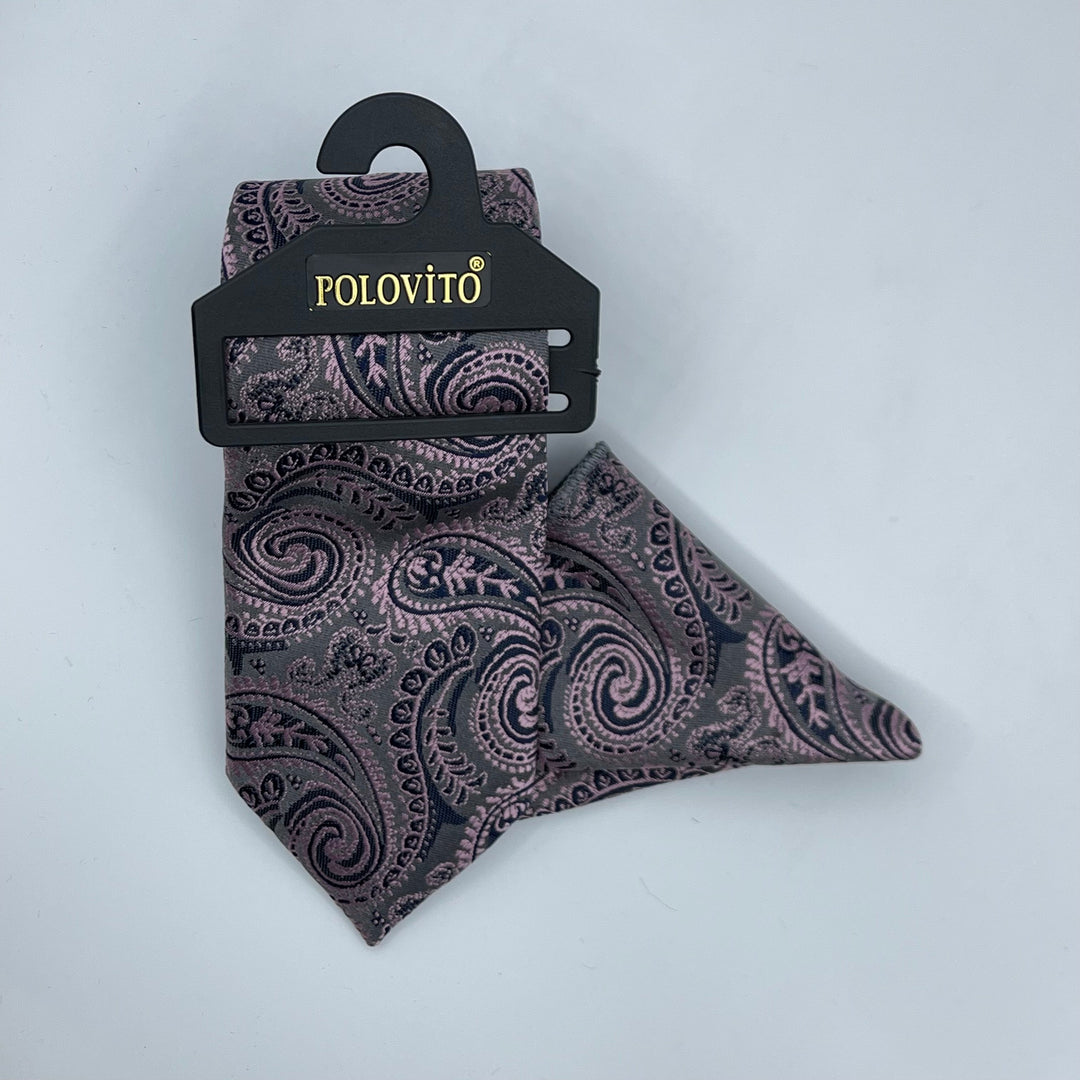Cravate Pochette CVP013 - Rose Motif