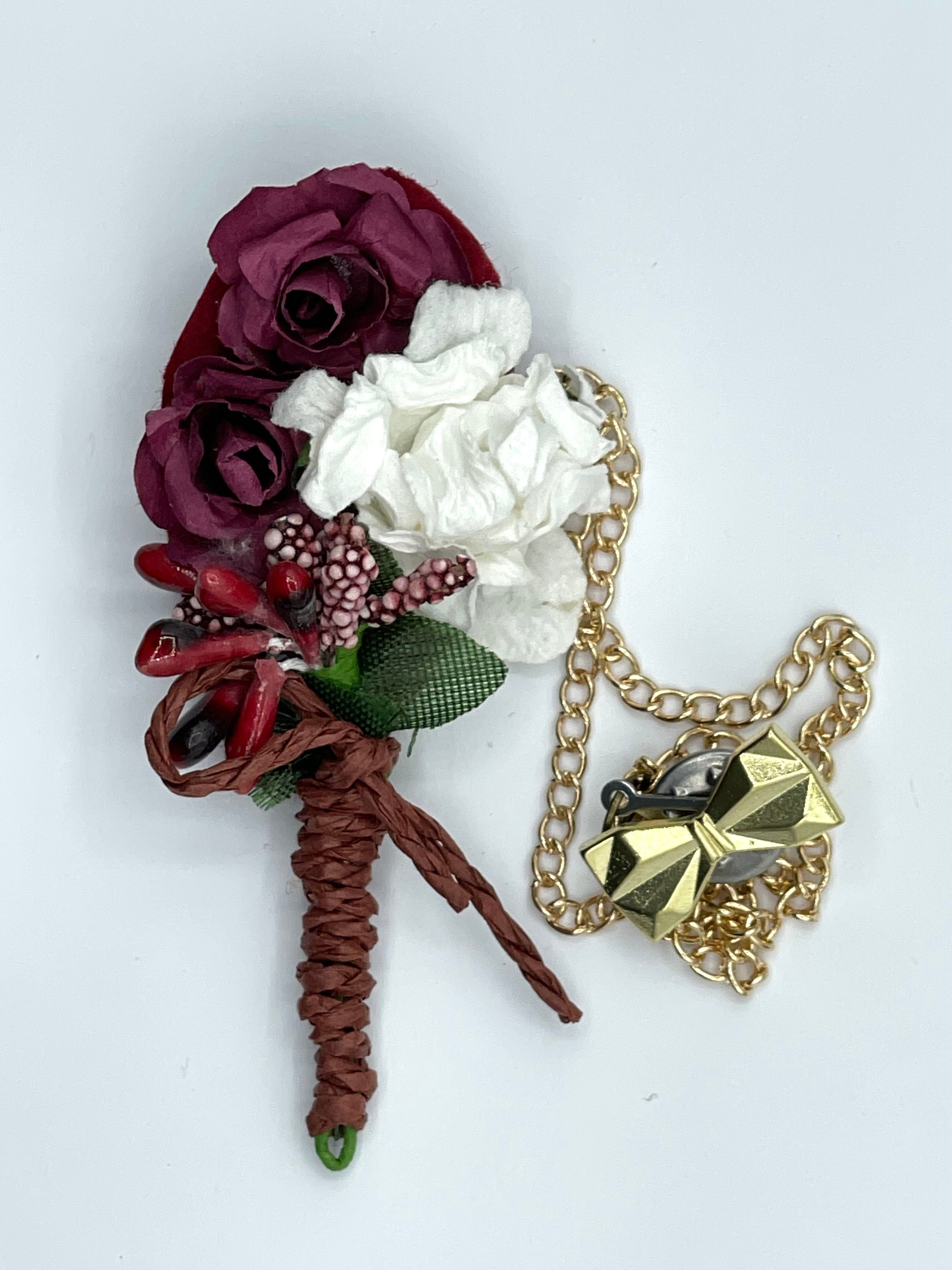 Broche à fleur et chaine - Pins pour costume homme - Boutoniere - accessoires costume BROCHE MOUBARAK SHOP