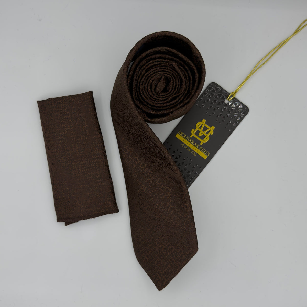 Cravate Pochette CVP329 - Marron Motif
