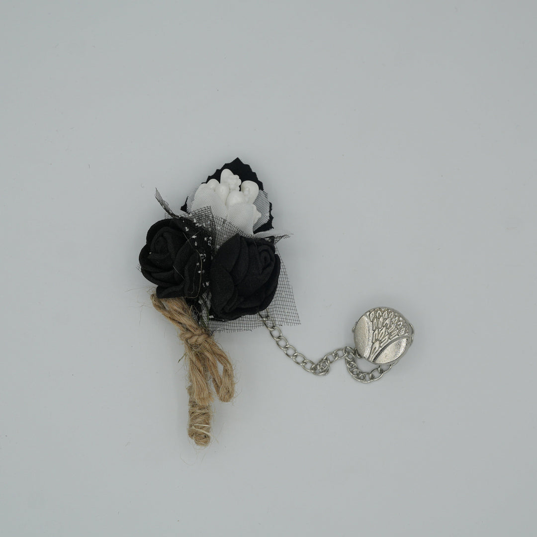 Broche à fleur et chaine - Pins pour costume homme - Boutoniere - accessoires costume BROCHE MOUBARAK SHOP