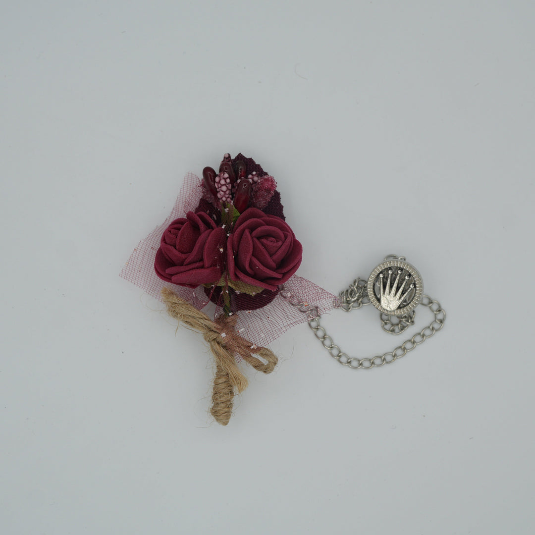 Broche à fleur et chaine - Pins pour costume homme - Boutoniere - accessoires costume BROCHE MOUBARAK SHOP