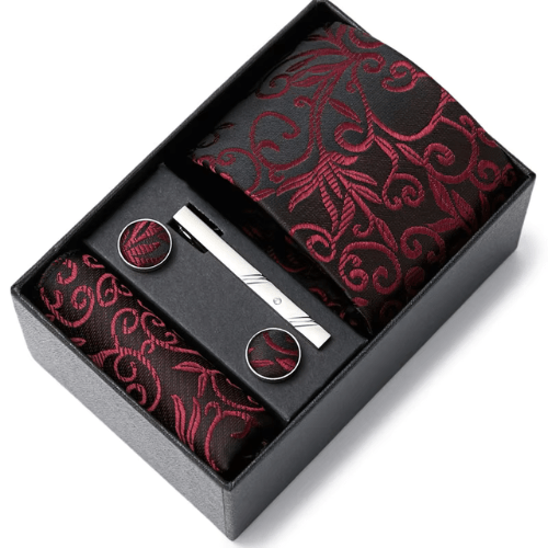 Coffret Cravate Arabesque Rouge Profond CRV54 COFFRET CRAVATE MOUBARAK SHOP