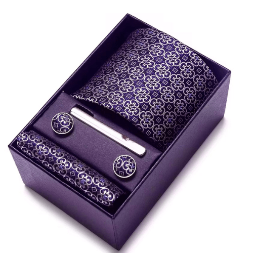 Coffret Cravate Arabesque Violet Royal CRV102 COFFRET CRAVATE MOUBARAK SHOP