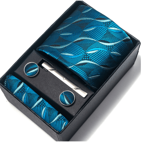 Coffret Cravate Bleu Motif CRV108 COFFRET CRAVATE MOUBARAK SHOP