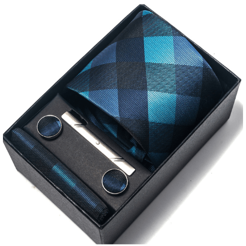 Coffret Cravate Bleu Motif CRV112