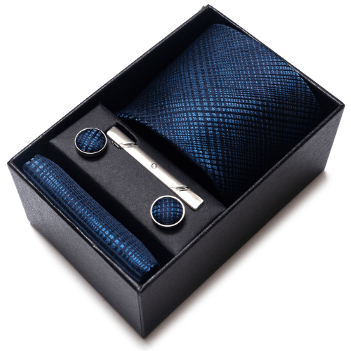 Coffret Cravate Carreaux Bleu Marine CRV84