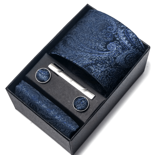 Coffret Cravate Élégance Bleu Minuit CRV73 COFFRET CRAVATE MOUBARAK SHOP