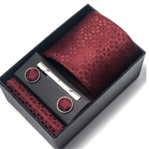 Coffret Cravate Élégance Rouge Bordeaux CRV94 COFFRET CRAVATE MOUBARAK SHOP