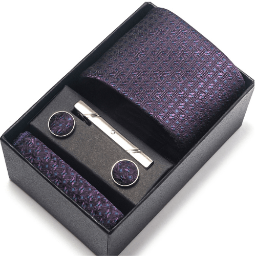 Coffret Cravate Mauve Motif CRV110 COFFRET CRAVATE MOUBARAK SHOP