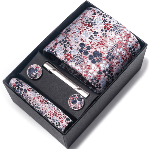 Coffret Cravate Motif Floral CRV106 COFFRET CRAVATE MOUBARAK SHOP