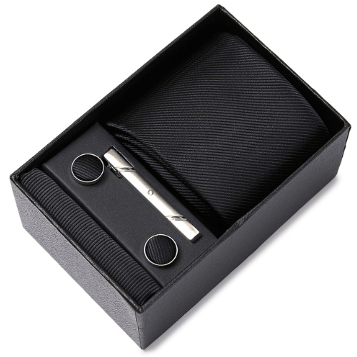 CRV80 Elegant Textured Black Tie Box