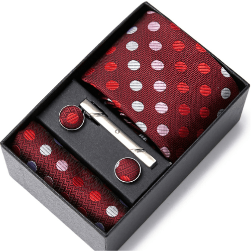 Coffret Cravate Pois Rouge Écarlate CRV55 COFFRET CRAVATE MOUBARAK SHOP