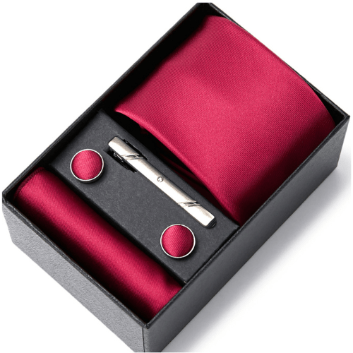 Coffret Cravate Simplicité Rouge Bordeaux CRV61 COFFRET CRAVATE MOUBARAK SHOP