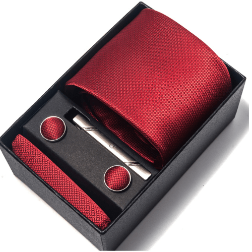 Textured Carmine Red Tie Box CRV100