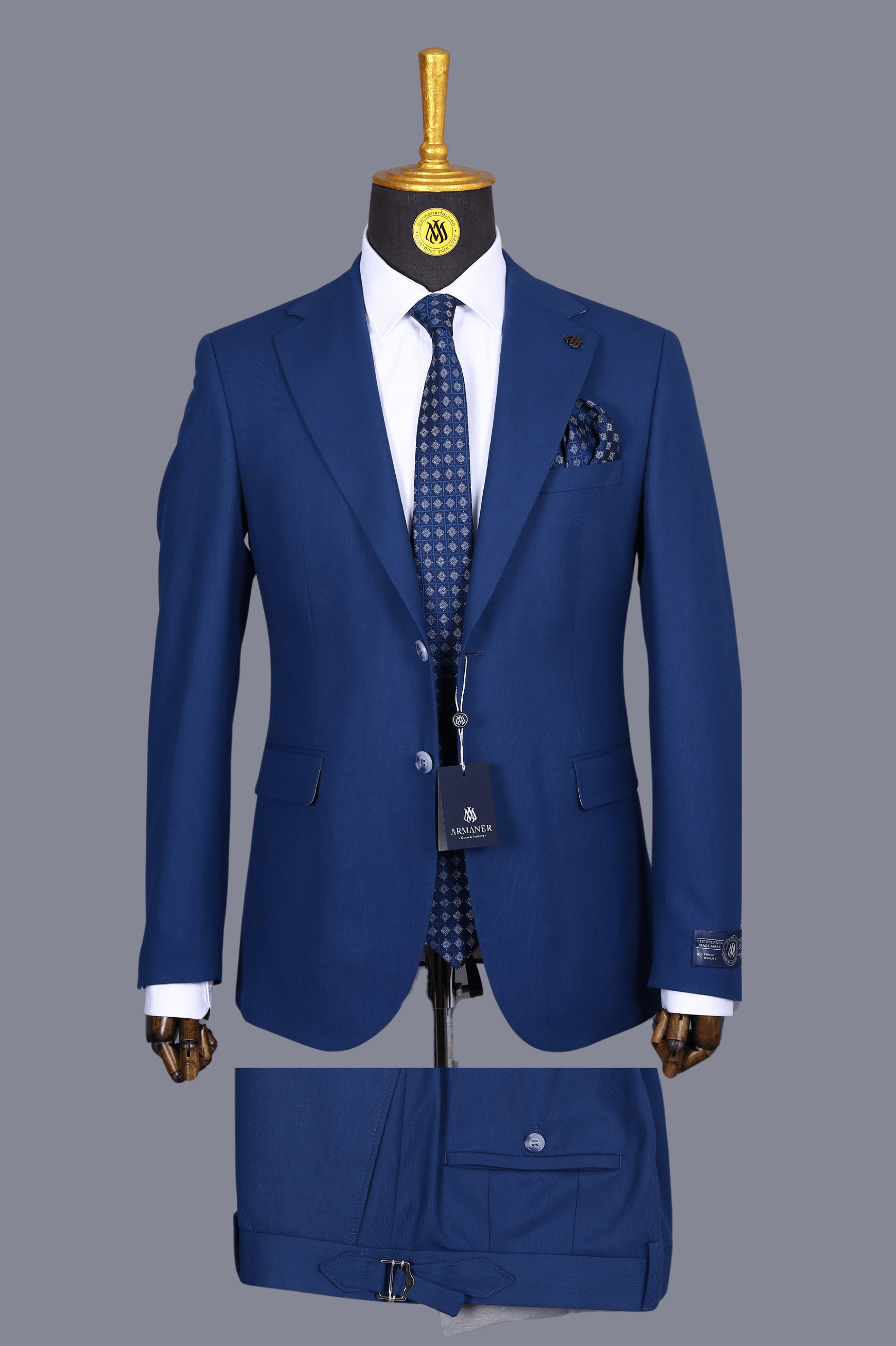 VIP Steel Blue 2 Piece Suit