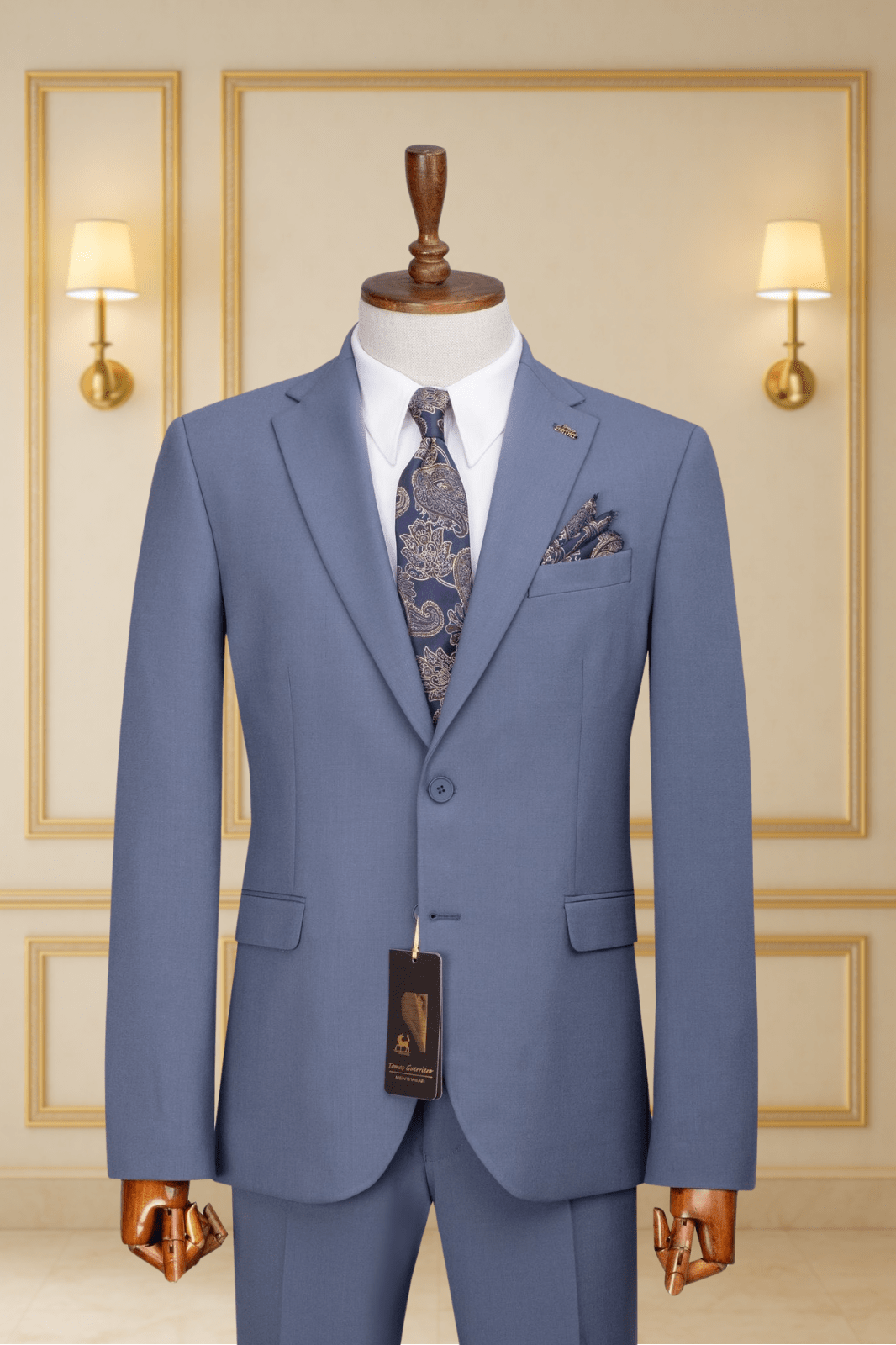 Costume 2 Pieces bleu ciel deux boutons 2 COSTUMES 2 PIECES MOUBARAK SHOP