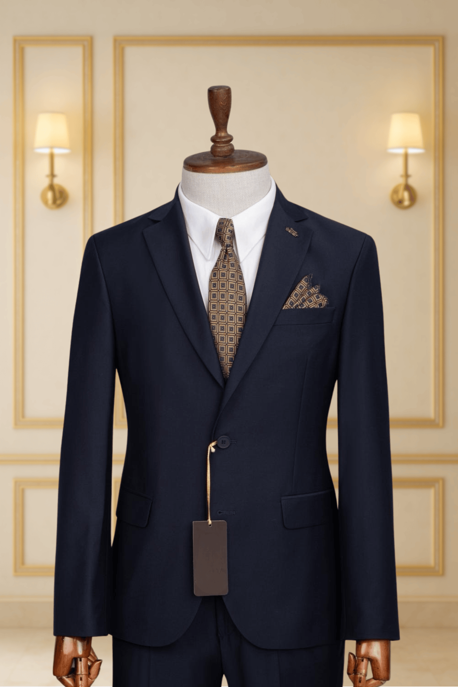 Costume 2 Pieces bleu nuit uni deux boutons 2 COSTUMES 2 PIECES MOUBARAK SHOP