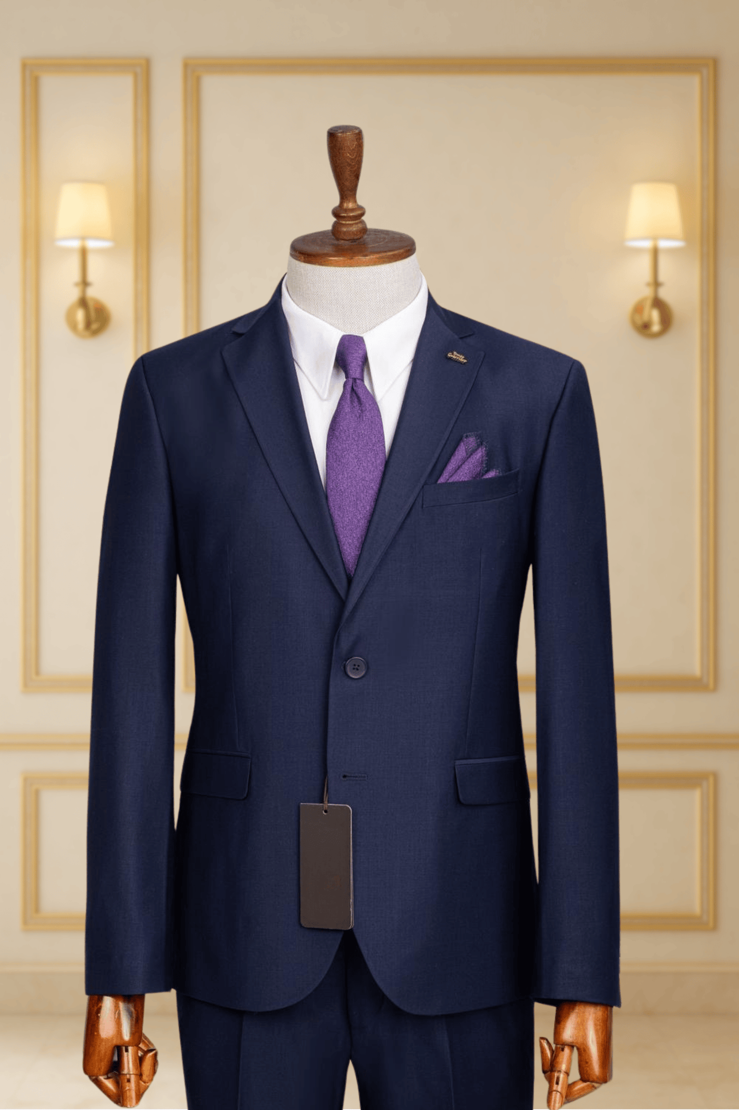 Costume 2 Pieces bleu nuit uni deux boutons 4 COSTUMES 2 PIECES MOUBARAK SHOP