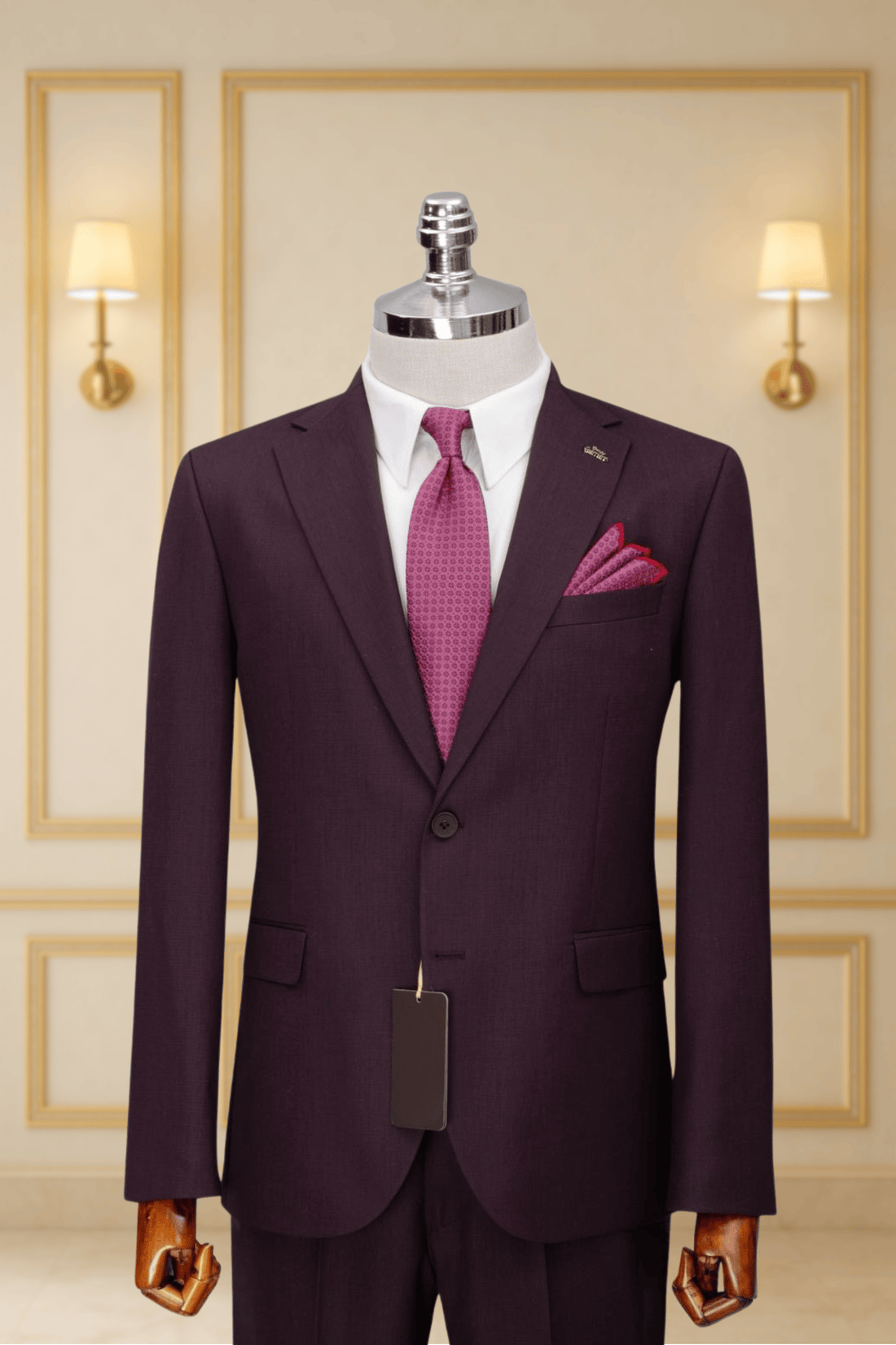 Costume 2 Pieces bordeaux uni deux boutons COSTUMES 2 PIECES MOUBARAK SHOP