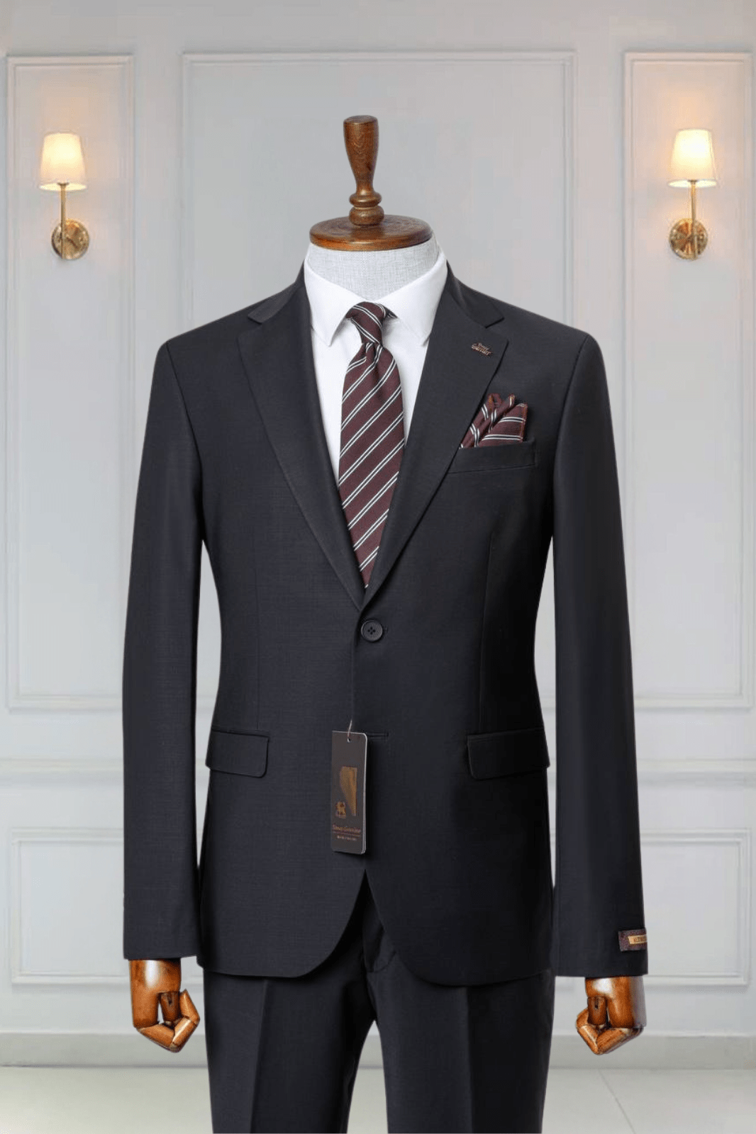 Costume 2 Pieces gris foncé deux boutons