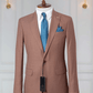 Costume 2 Pieces marron clair motif un bouton COSTUMES 2 PIECES MOUBARAK SHOP