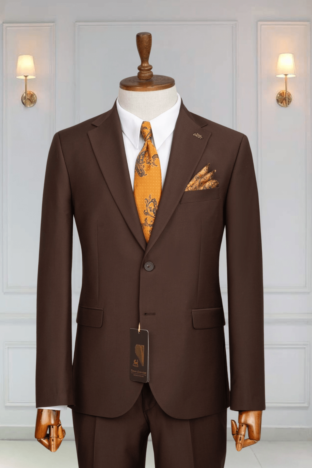 Costume 2 Pieces marron deux boutons 3 COSTUMES 2 PIECES MOUBARAK SHOP