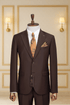 Costume 2 Pieces marron deux boutons 4 COSTUMES 2 PIECES MOUBARAK SHOP