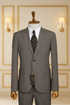 Costume 2 Pieces marron motif deux boutons 4 COSTUMES 2 PIECES MOUBARAK SHOP