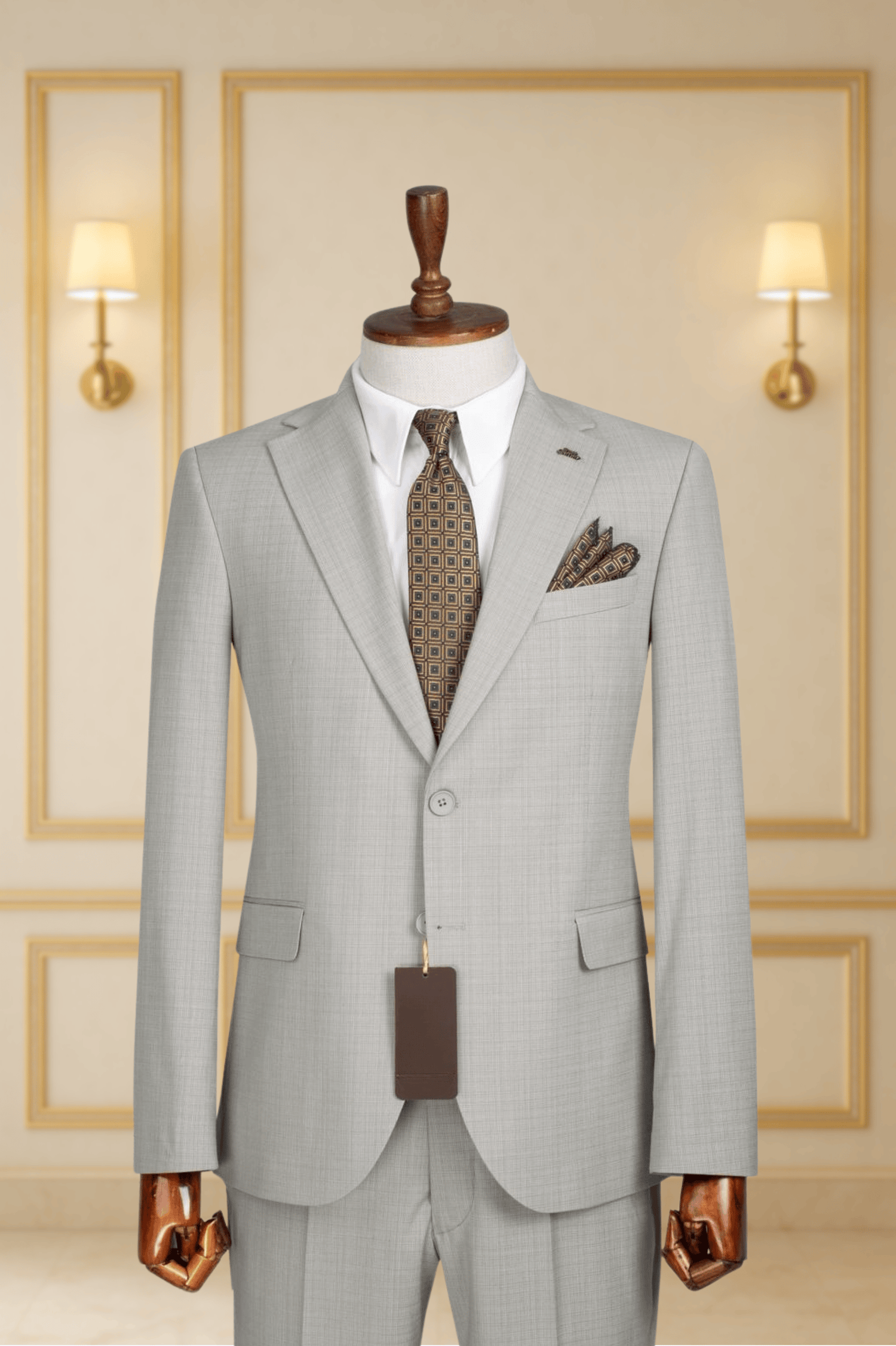 Costume 2 Pieces vert clair uni deux boutons COSTUMES 2 PIECES MOUBARAK SHOP