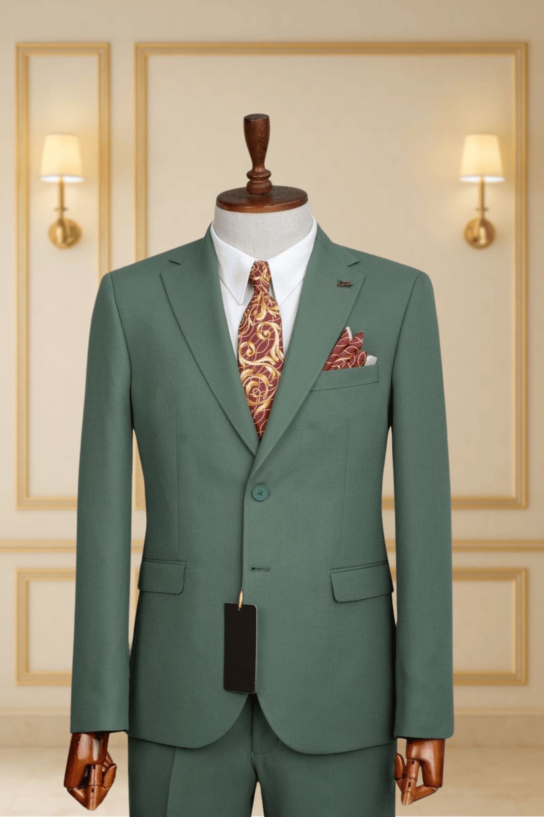 Costume 2 Pieces vert sapin deux boutons COSTUMES 2 PIECES MOUBARAK SHOP