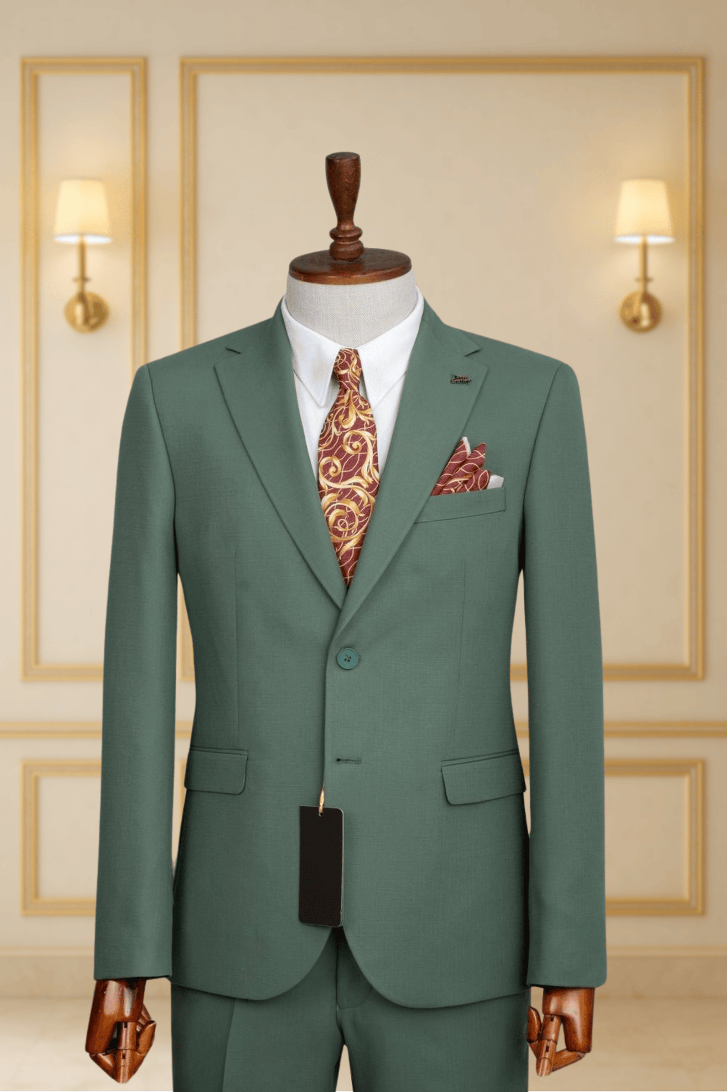 Costume 2 Pieces vert sapin deux boutons COSTUMES 2 PIECES MOUBARAK SHOP