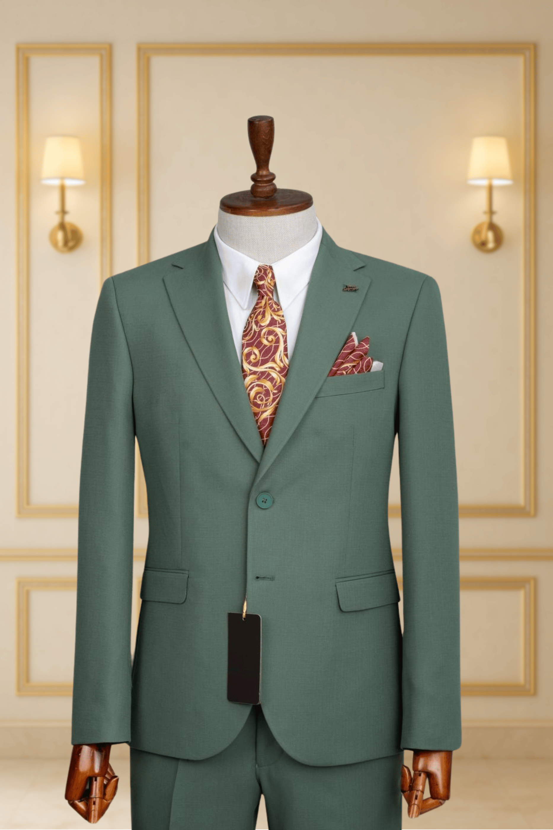 Costume 2 Pieces vert sapin deux boutons COSTUMES 2 PIECES MOUBARAK SHOP