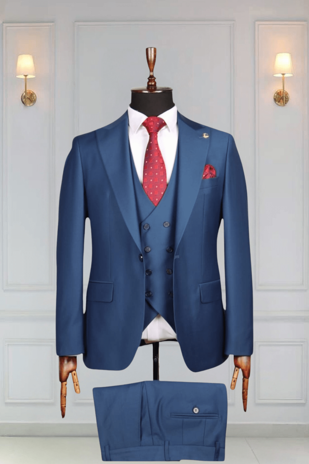 Costume 3 Pieces Bleu Marine Un Bouton 7 COSTUMES 3 PIÈCES MOUBARAK SHOP